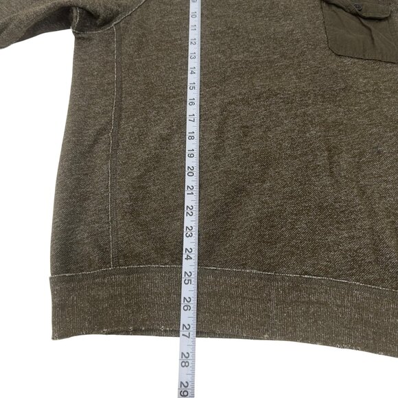 Abercrombie & Fitch Mens Olive Crewneck Sweater SZ XL Patched Elbown - Picture 4 of 12